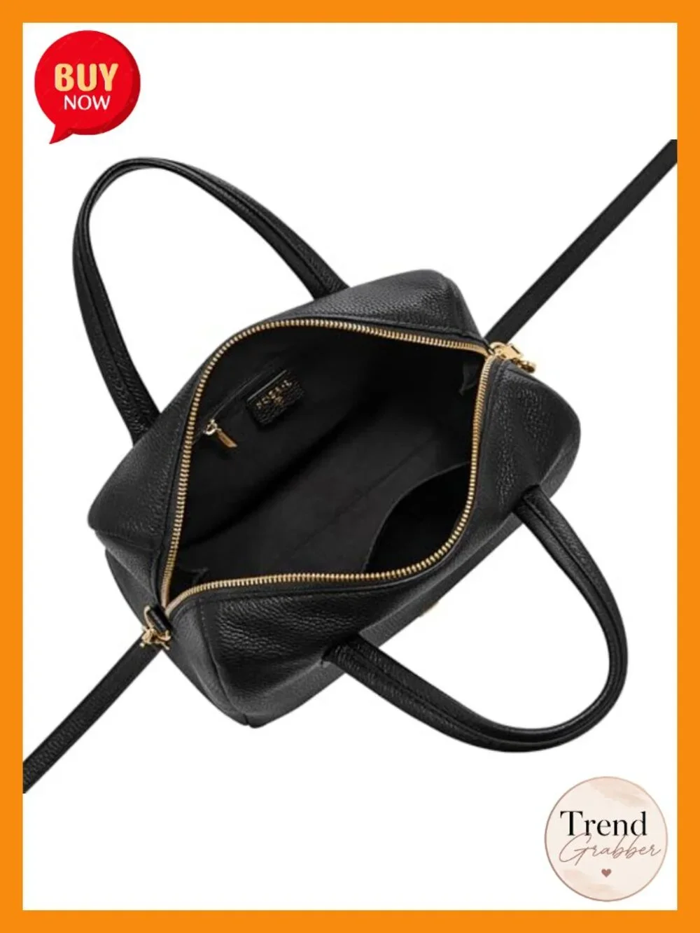 Genuine Leather Satchel Crossbody Bag with Adjustable Strap